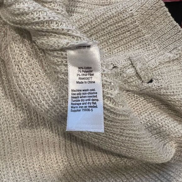 Ana Cream Metallic knit Cream crew neck sweater PXL - Picture 8 of 8